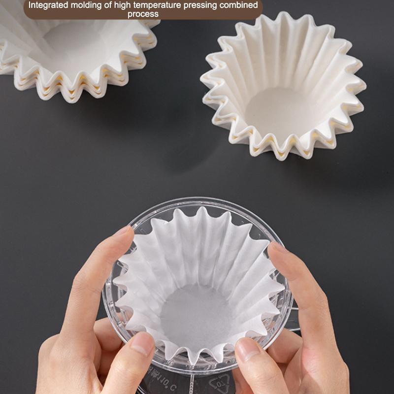 50 ks Kávový filtrační papír Dřevitá buničina Kapkový typ Papír Papírový košíček na dort Příslušenství k čajovému sítku Nástroj Kuchyňské náčiní