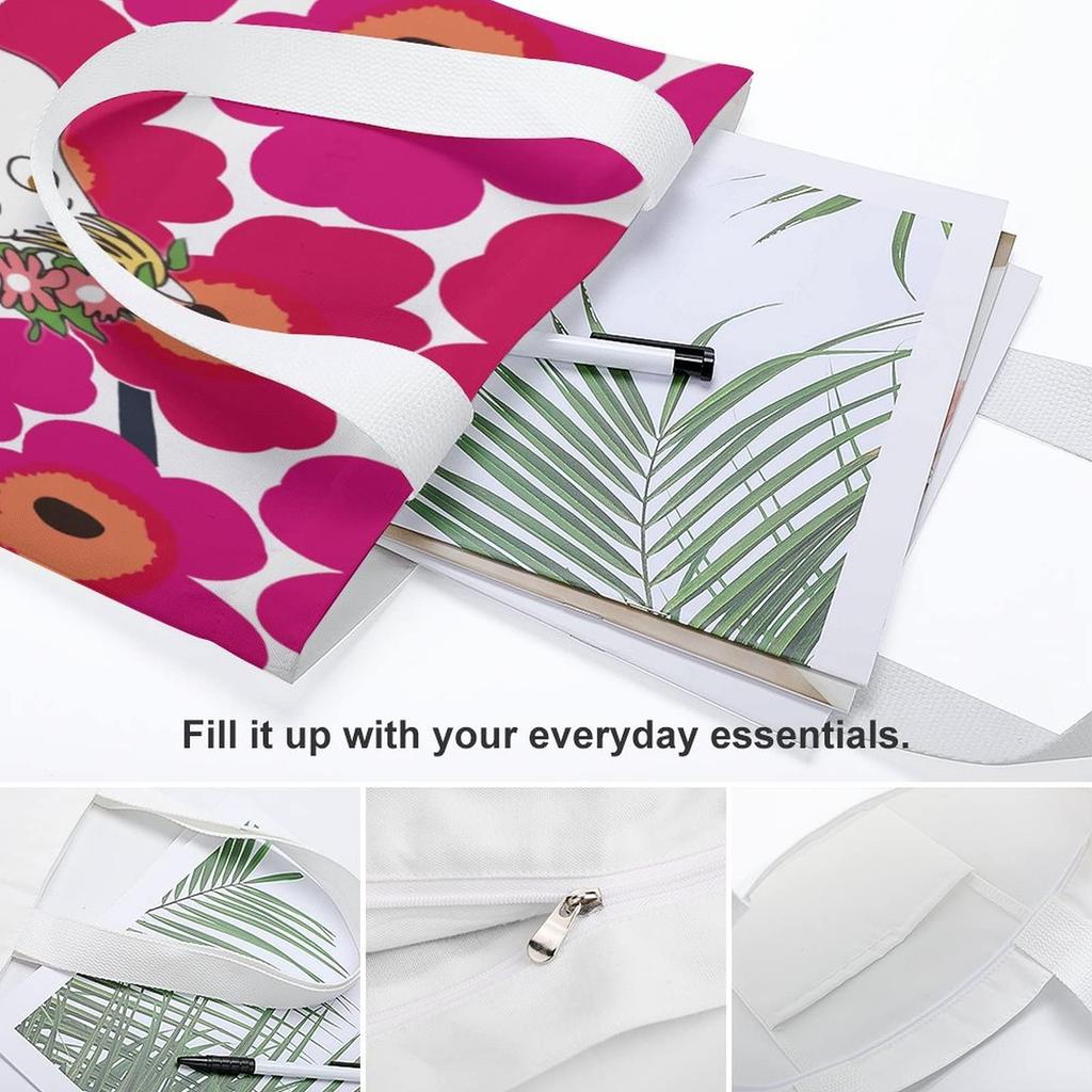 THEBEASTPIE Moomin Tote A4 Canvas Shopping Shoulder Large Capacity Canvas Bag with Perfect for Commuting to Work or Popular and Stylish Character Bag,