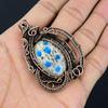 K2 Azurite Pendant, 999 Copper Wire Wrapped Gemstone Jewelry, Handmade Pendant, For Thanksgiving