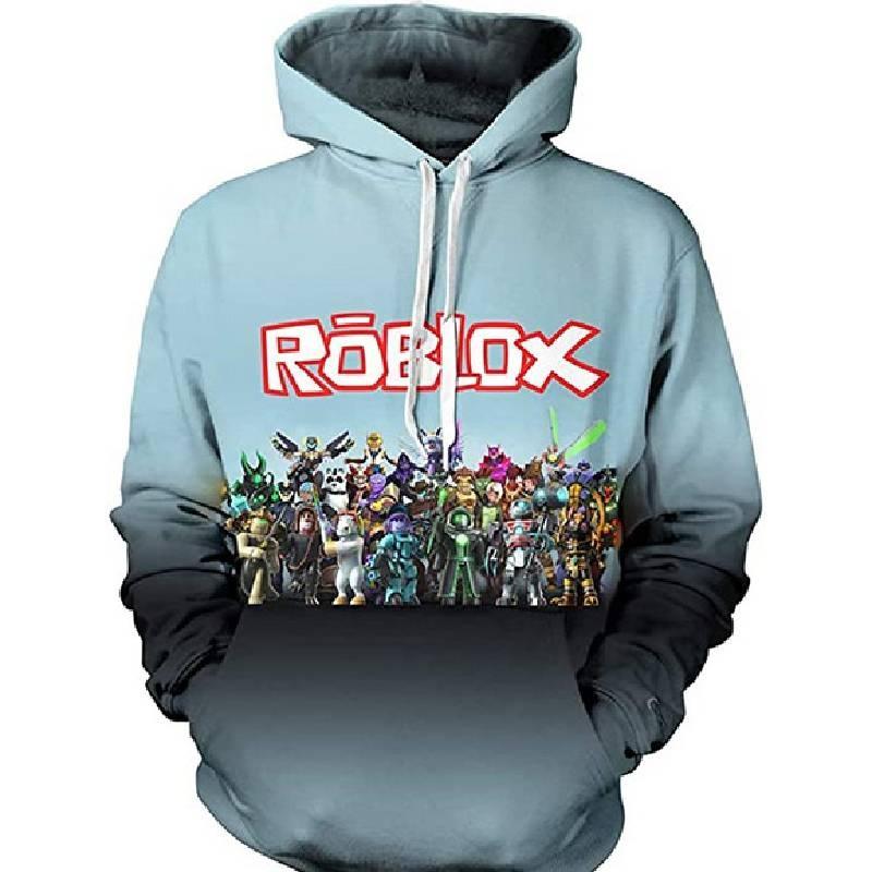 Trendy Roblox Youth Hooded Sweatshirt With Digital Print For Stylish Kids In Various Colors