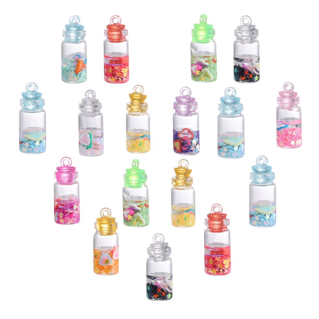 40pcs/pack Transparent Glass Ball Pendant DIY Handmade Jewelry Accessories Mixed Color Artificial Diamond Glass Ball