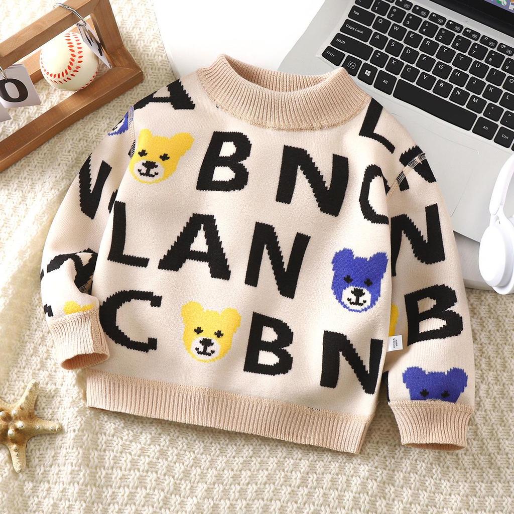 Pulover pentru copii cu căptușeală din fleece 2023: Confortabil, Tricot Gros, Mânecă Lungă Fără Oase pentru Băieți & Fete