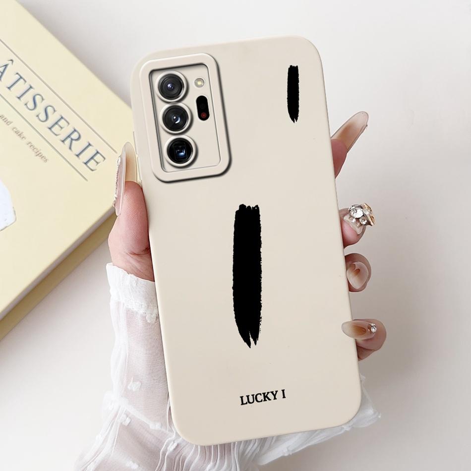 For Samsung Galaxy Note 20 Ultra Note20 Lucky Initial Letter Phone Case For Samsung Note 20 20Ultra 5G Soft Silicone Cases