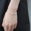 Women Bracelet Silver Color Polished Electroplated Double-layer Star Pendant Wrist Jewelry Anniversary Birthday Gift Prom Party Lightweight Bangle