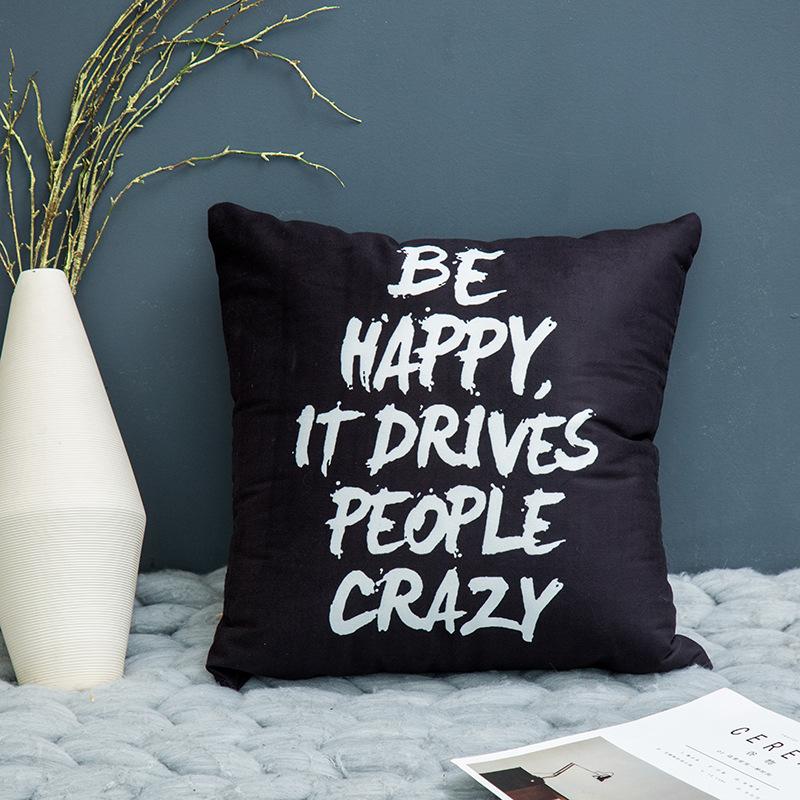 Nordic Throw Pillow Cover Plush Black and White Geometric Striped Simple Pillow Cover Sofa Cushion Cover