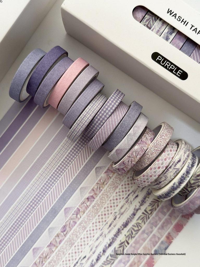 20-Roll Retro Washi Tape Set for Journals and DIY Crafts, Divider Line, Colorful Stickers