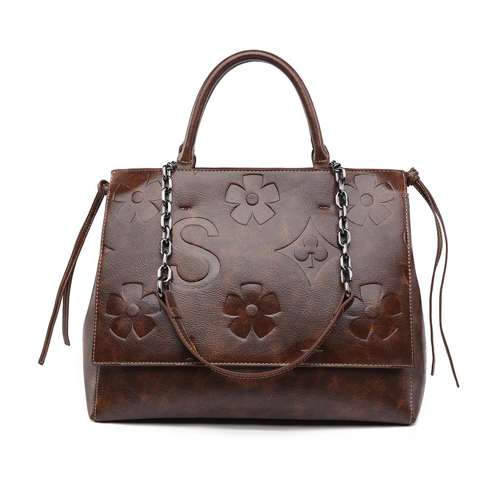 

Женская сумочка новая модная сумка женская ретро-чувство тисненая сумка через плечо для поездок на работу большая вместимость сумка-тоут