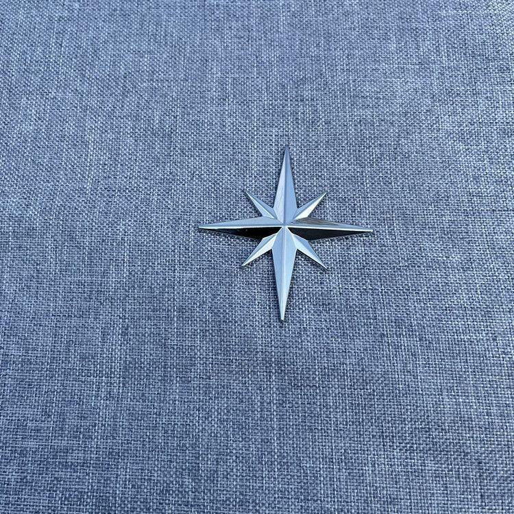 

Guide star car sticker car 3D three-dimensional metal modified car logo body scratch sticker rear tail octagonal star decorative sticker 2 чёрный