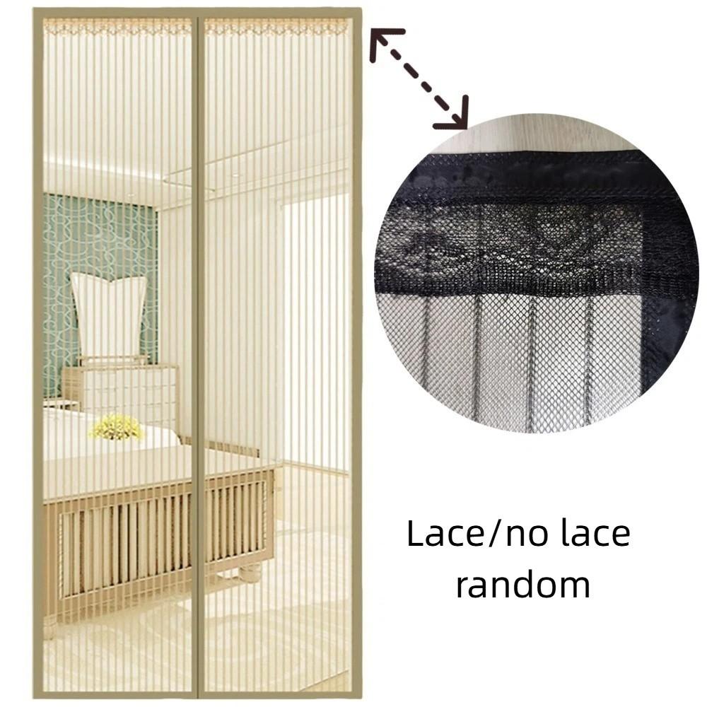 

Автоматически закрывающаяся магнитная москитная сетка без шума Сетчатые дверные шторы Защищает от насекомых 190*100cm-Beige