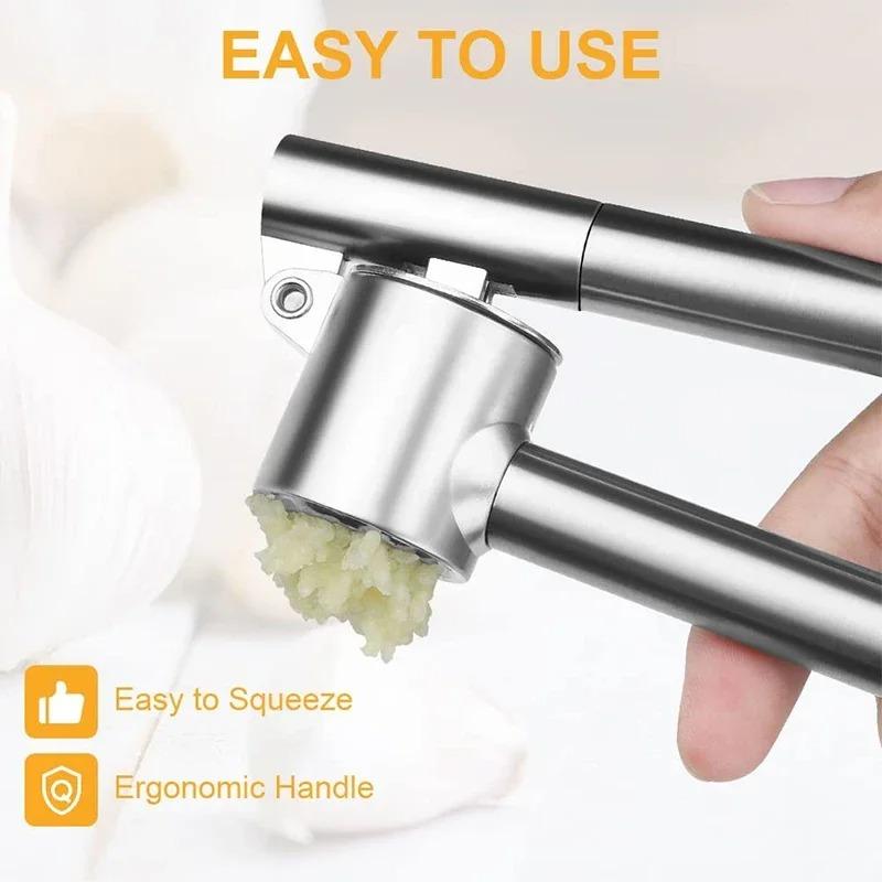 Garlic Press Mincer Stainless Steel Garlic Crusher for Kitchen, Detachable, Extended Edition 7inch, Rust Proof, Kitchen Gadgets
