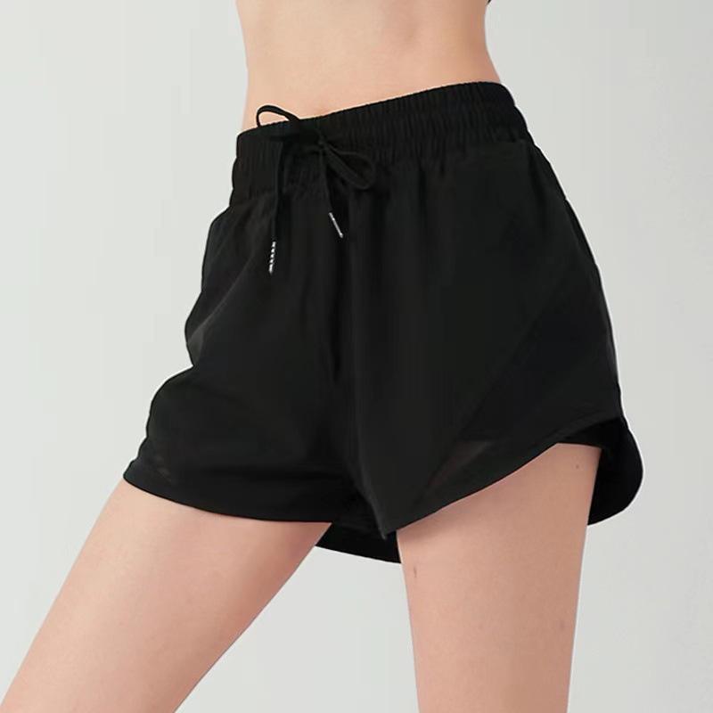 Women s Quick-Dry High-Waisted Fitness Yoga Shorts for Autumn Double Extra Large чёрный