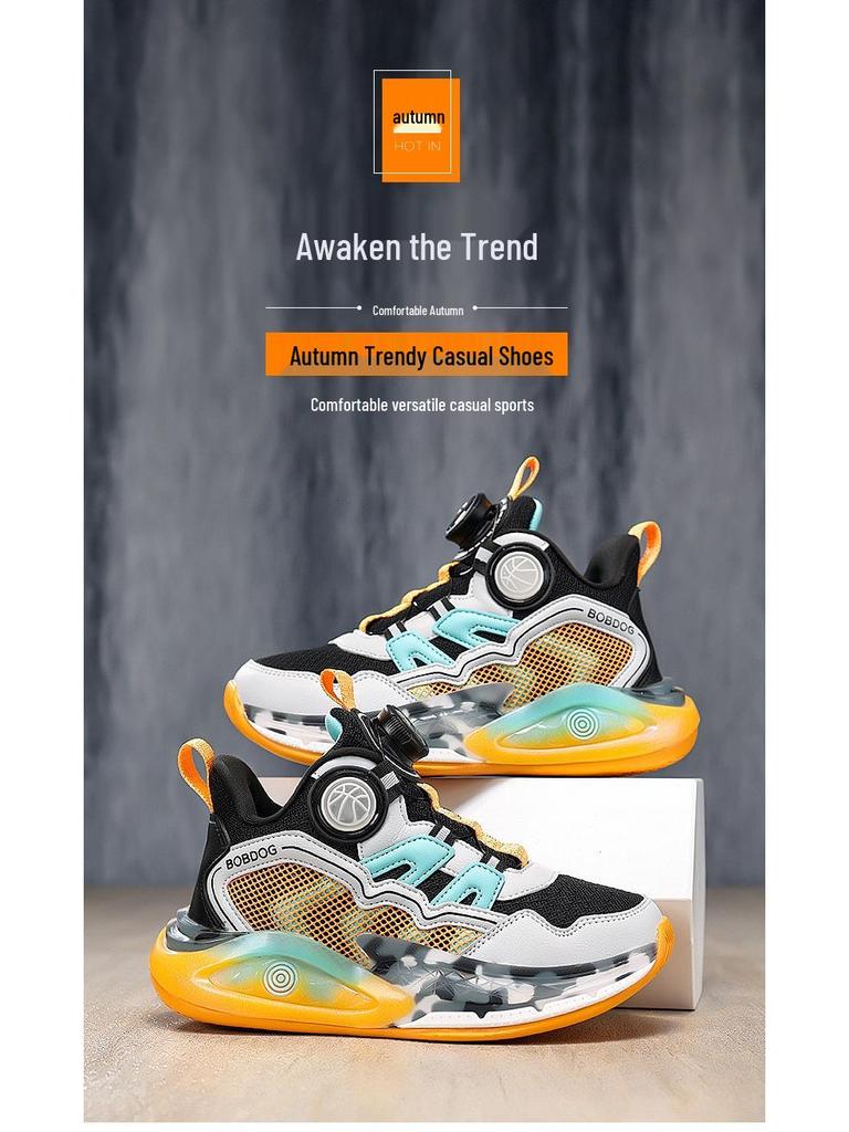Bobodou Boys' 2026 Waterproof Leather Sports Shoes: Lightweight Basketball and Running Footwear