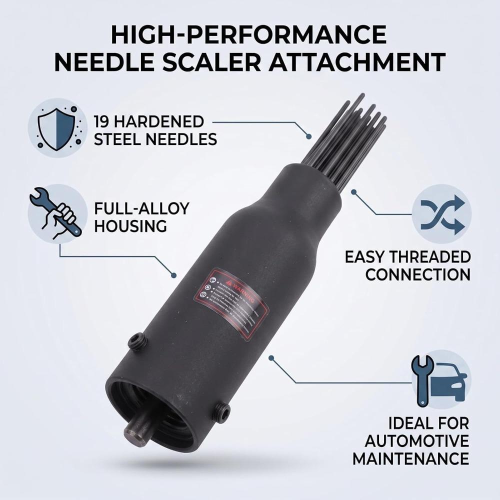 19 Pins Air Hammer Needle Hardened Alloy Steel Air Descaler Needle Descaling Needle Paint Removal