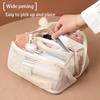 Mesh Cosmetic Bag, Foldable Travel Makeup Toiletry Bag, See Through Handheld Multi-Functional Storage Bag for Travel Essentials