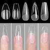 240pcs Press on Nails Coffin Nail Tips Clear Full Cover Fake Acrylic UV Gel Nails Extension System Oval Almond Sculpted False Nail Tips