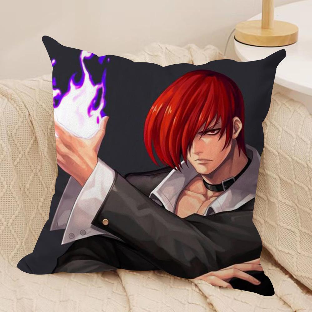 K-KOF TheKing of F-Fighter Cushion Cover Silky Short Plush Double-Sided Printed Pillow Case for Sofa All Seasons Home Decor Gift