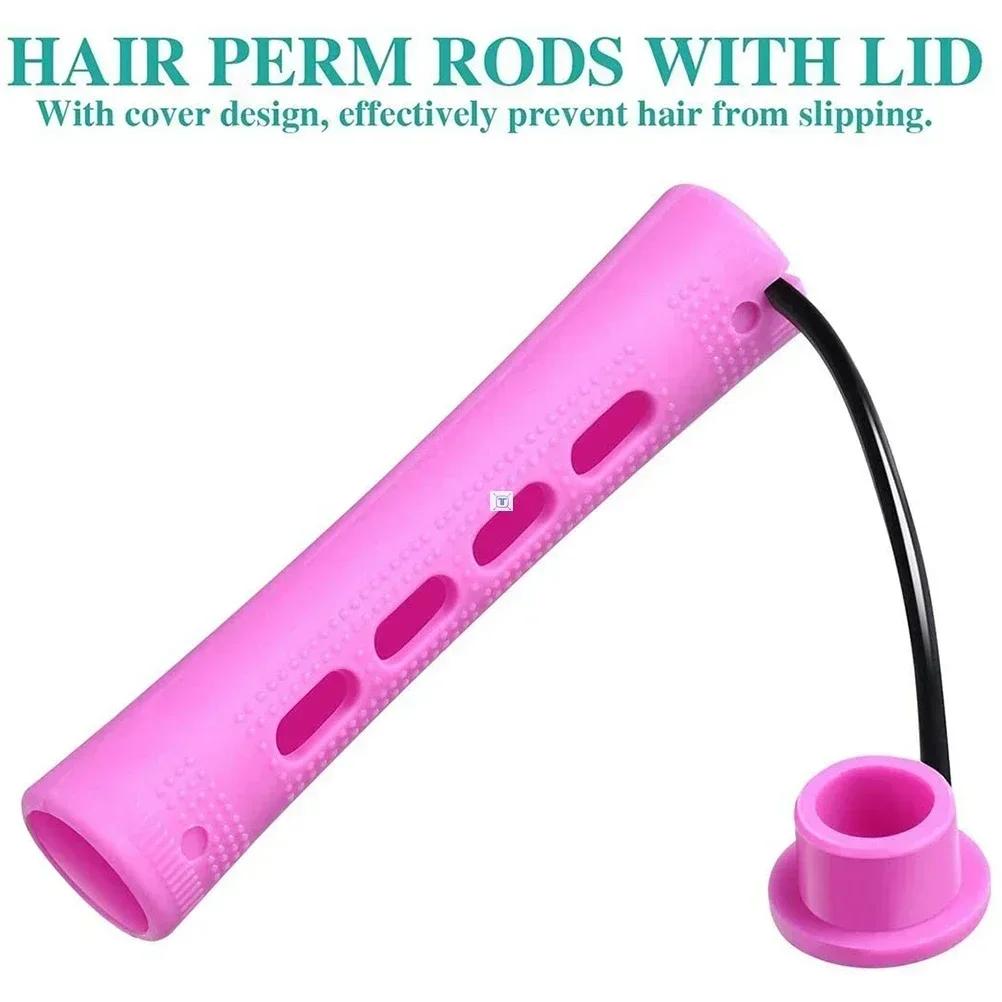 10pcs Cold Perm Rod Hair Curlers Rollers Plastics Hollow No Heat Hair Rollers Soft Curling Rod Pull Core Lazy Curls Flexi Rods