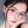 Harajuku Metal Square Frame Glasses  Women'S Retro Small Glasses Girls Japanese Glass Eyewear Decorative Anti-Blue Eyeglasses