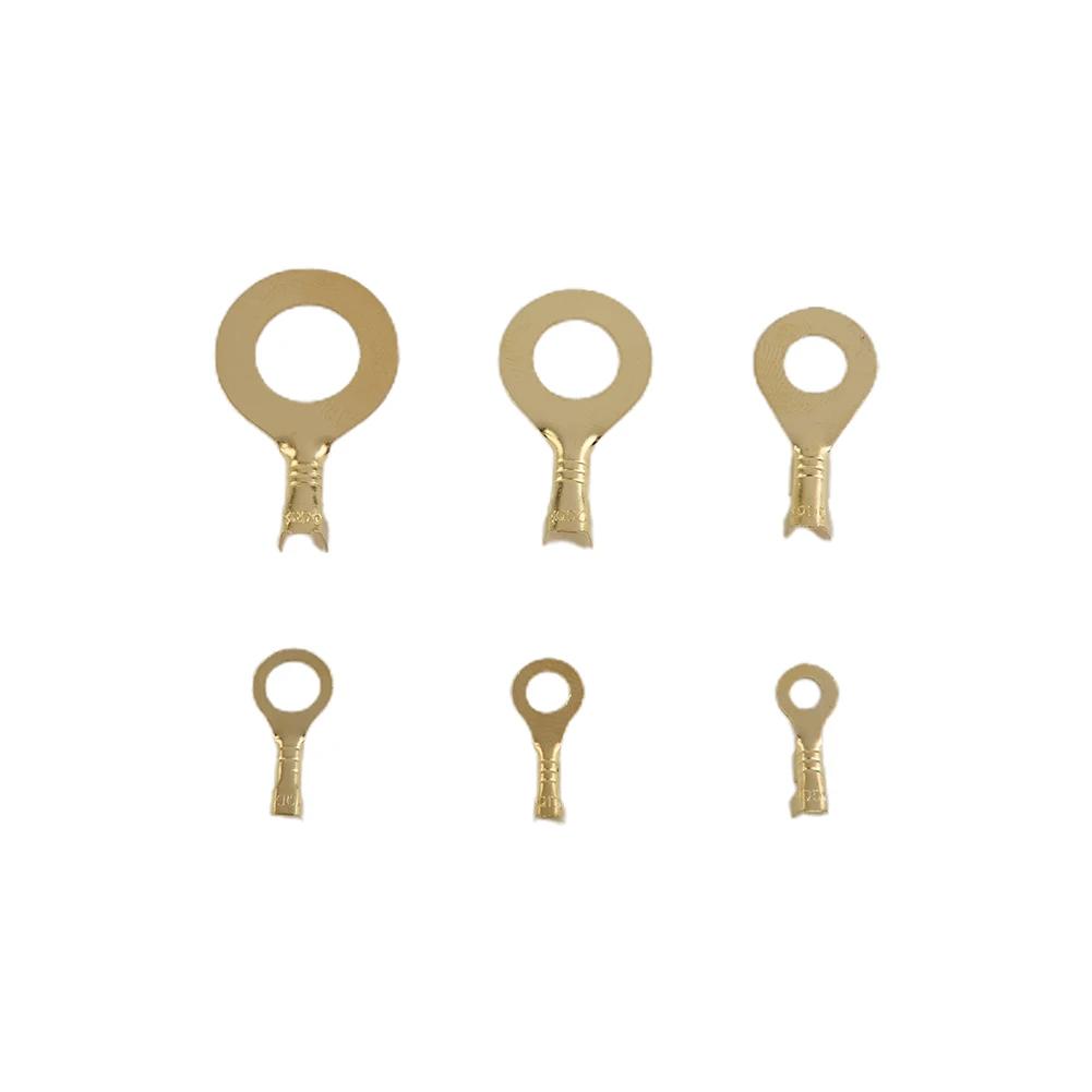 Visual Inspection Possible 150pcs of Assorted Brass Ring Cable Lugs Copper Crimp Connector Kit with Storage Box