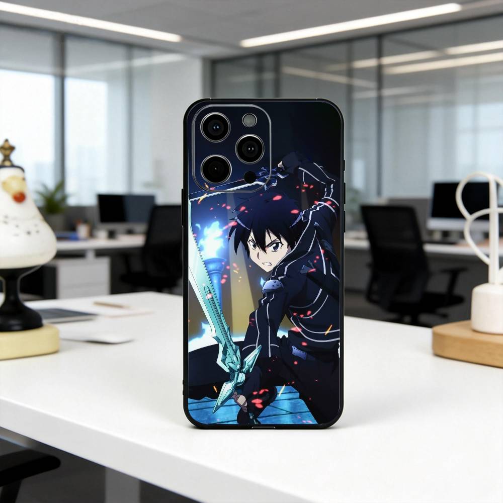 Sword Art Online K-Kazuto K-Kirigaya-ES  Phone Case For iPhone 17,16,15,14,13,12,11 Plus,Pro Max,XS,Soft Silicone Black Cover