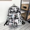 Youthful Graffiti Pattern School Backpack With Durable Nylon And Air Cushion Straps