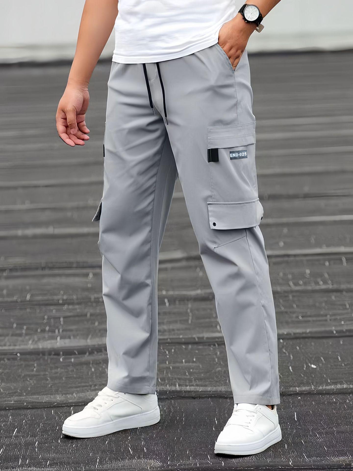 Men s Multi-Pocket Casual Long Pants - Spring & Autumn Outdoor Loose Straight Leg