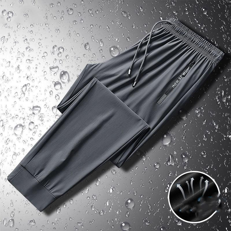 Ice Silk Pants Men's Summer Sports Quick-drying Thin Casual Pants Stretch Straight Plus Size Men's Trousers