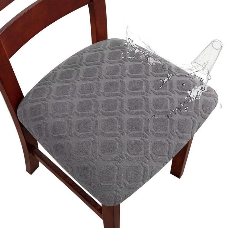 Waterproof Chair Seat Covers Jacquard Seat Case Chair Slipcovers Seat Cushion Case Home Furniture Protector Removable Dust Cover