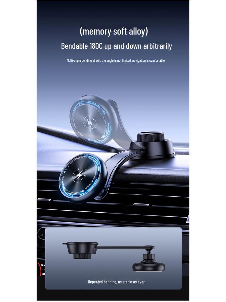 Magnetic Car Phone Holder with 15W Wireless Fast Charging & Cooling