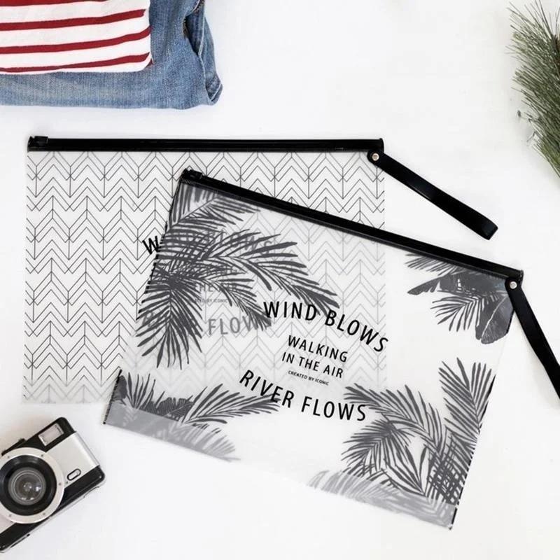 3 Size PVC Clear Pencil Bags Makeup Pouch Zipper Toiletry Holder Pencil Pen Case Cosmetic Bag Small Paper Envelope Pen Bag