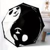 1 Stück Panda YinYang Auto Öffnen/Schließen, Ganzjahres-Tragbarer Faltregenschirm für Damen & Herren, Reisen, Alltag, Formelle Anlässe - Kompakter Luxus-Sonnenschirm, Aus