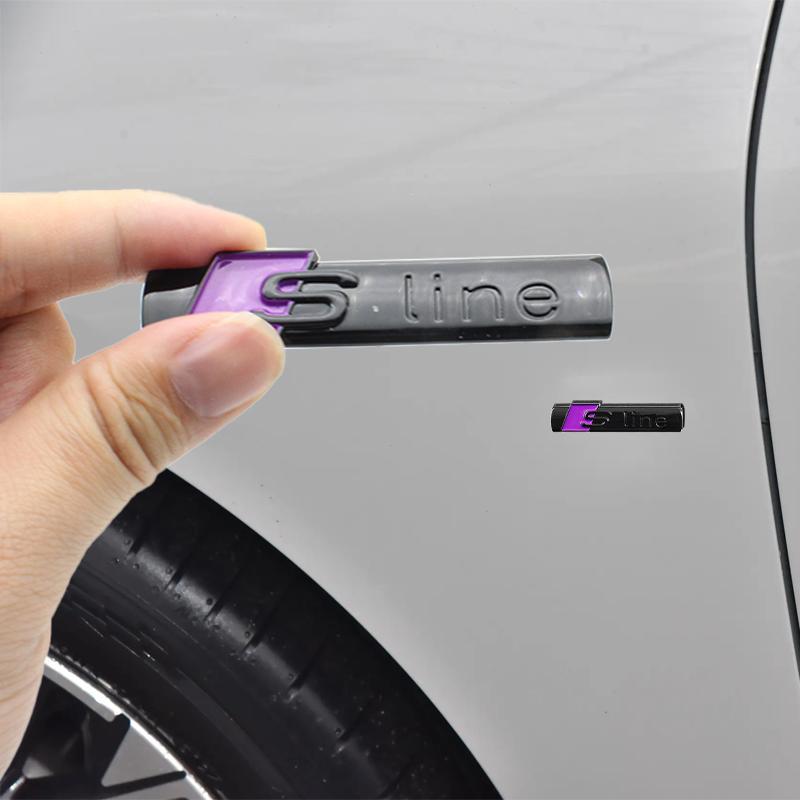 1Pc 72mm 3D ABS S line Logo Emblem Car Fender Badge Sticker For s1 Sline RS A3 A4 B8 8P 8V B6 A5 A6 C7 Q5 B9 B7 C6 A1 Q7 Q3 TT