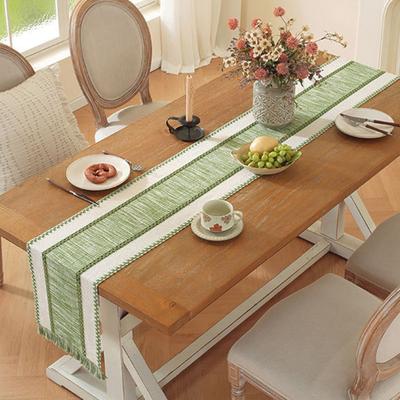 Boho Table Runner Color Block Table Runner with Tassels Farmhouse Table Runner for Kitchen Dining Table Dresser Home Decor