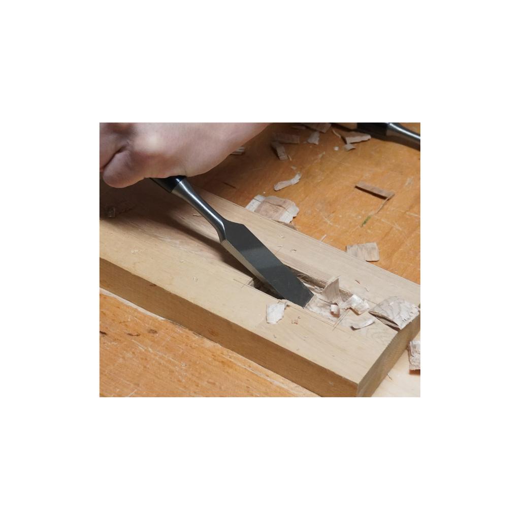 Kakuri Sangyo KAKURI DIY White Oak 6mm Cutting 224mm Total with Carpentry Woodworking Western Style Mortise and 11141001 Chisel, Handle, Edge, Length,