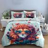 Lion with floral elements. Bedding sets Duvet cover sets Duvet covers Pillowcases(1 * Duvet Cover 2 * Pillowcases, without duvet insert)