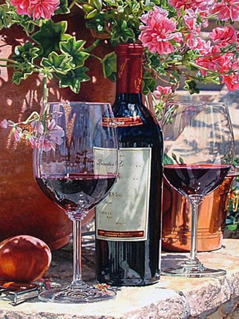 

5D DIY Алмазний живопис Серія фруктів Пляшка червоного вина Алмазна мозаїка Пейзаж Вишивка Набори для вишивки хрестиком Домашній декор Full Square 20X30CM білий