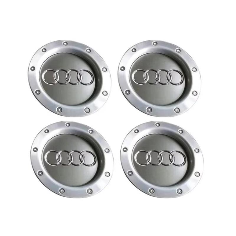 For Audi A34Pcs Car Wheel Center Hub Caps Badge Rim Hubcap 8N0601165A 4B0601165A Accessories For Audi A3 A4 A5 S6 S8 TT A8 Quattro Emblem