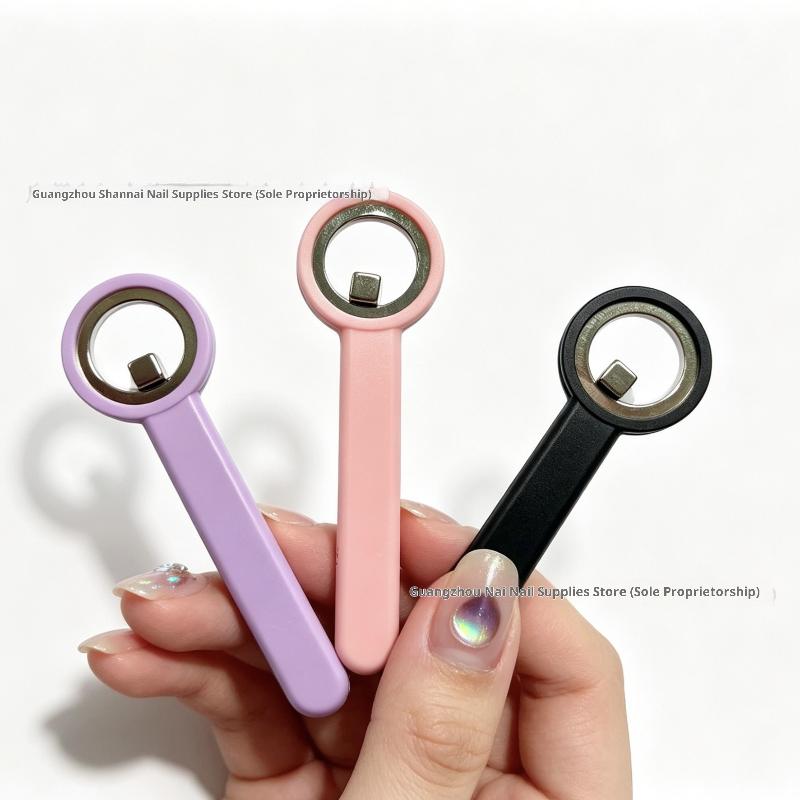 Circular Cat Eye Magnet Ring With Handle Nail Tools Hollow Cat Eye Effect Strong Magnetic Ring For Gel Nail Polish Diy