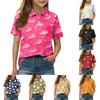 Kids Casual Short Sleeve Polo Shirt Animal Pattern Tee Soft Lightweight Cotton Blend Top for Boys and Girls Summer Wear