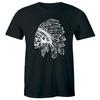 Amazing Tribal Skeleton Head Skull And War Feather Retro Mens T-shirt Tee Native