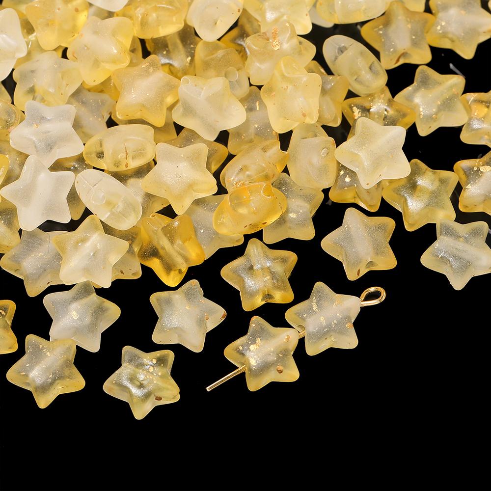 50pcs Acrylic Colorful Beads Star Shaped Spacer Beads for DIY Necklaces Bracelets Keychains Earrings Jewelry Making Accessories
