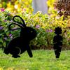 2 Pieces Rabbit Carrot Silhouette Lawn Stakes Festival Decor Artwork Party Supplies Decoration