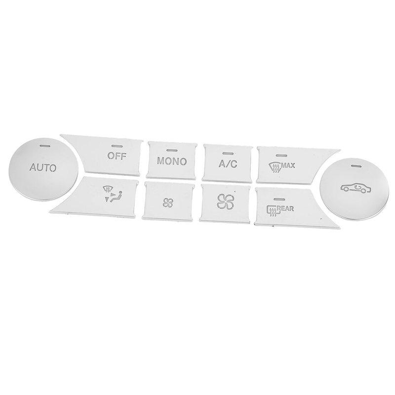 10Pc Central Control Air AC Button Decor Switch Cover Trim Stickers fit for Benz C-Class W204 2007-2010 GLK X204 2008-2012