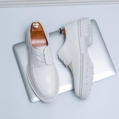 Mens Oxford White Leather Shoes Whole Luxury Formal Business Wedding Dress Shoes for Men Thick Bottom Casual Original Moccasins