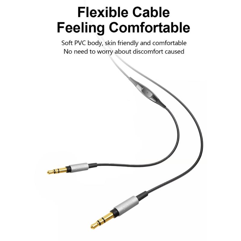 Durable Cable for MDRZ7 Z1R D7100 D7200 Headphone Cord PVC Wire with Mic Improve Your Listen Experience Hifi Sound Cord
