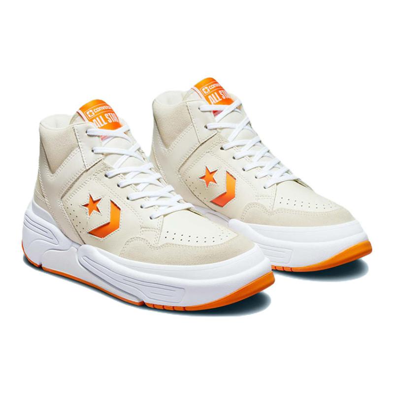 Converse Weapon Series CX Seasonal Egret High Top Retro Basketball Shoes Unisex Rice Orange