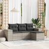 VidaXL Garden Lounge Set with Cushions 4 Pcs, Sofas with Backrest, Furniture Set, Patio Terrace Furniture, Grey 3222471