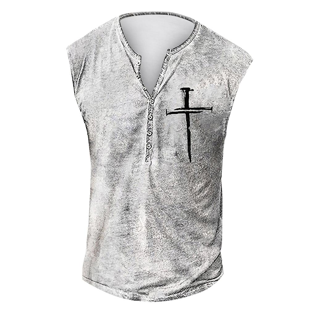 Herren-Tanktop für den Sommer, Surfen und Strand, große Größe, lässig, atmungsaktiv, ärmellos, lockerer Druck, Tanktop für Männer