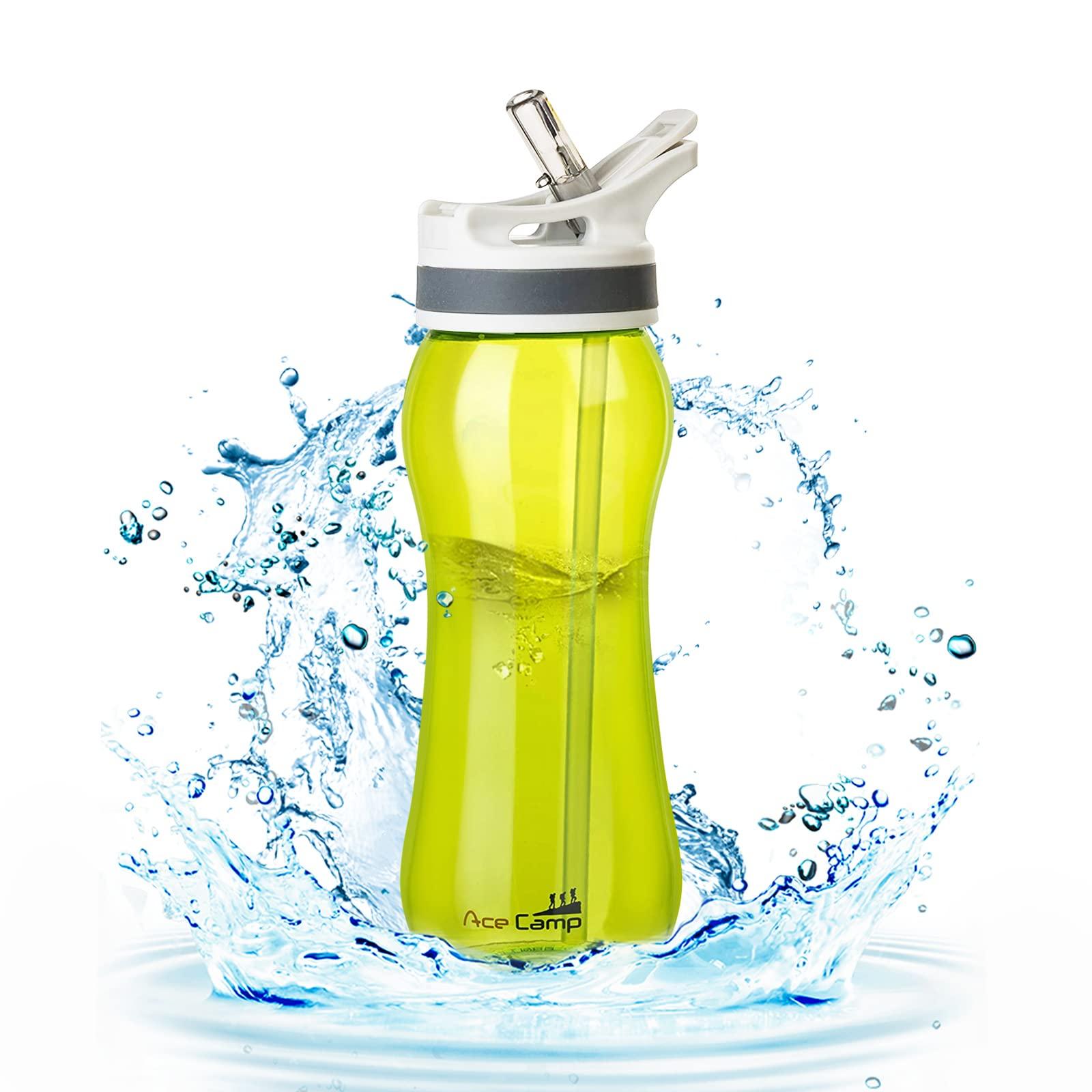 

AceCamp Straw Bottle, Made with American Tritan, BPA-Free, Women s Sports Water Bottle, 600ml, Green