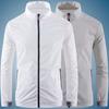 Men Outdoor Jacket Stand Collar Zip Placket Breathable Pocket Ultrathin Sportswear Anti-UV Plus Size Camping Sun Protection Clothing Men Clothes